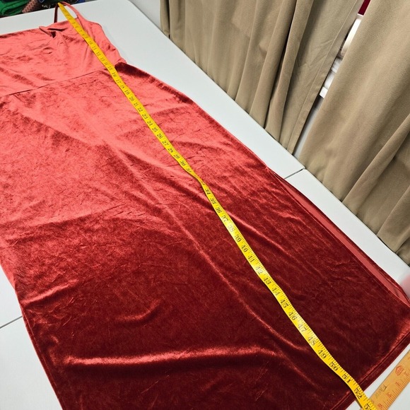 Taylor Women’s 14 Velvet Maxi Dress Drape Neck Side Slit Stretch Whimsigoth - Picture 12 of 13